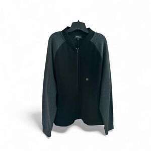NWT Express Men’s Black Knit Bomber Jacket Sz S